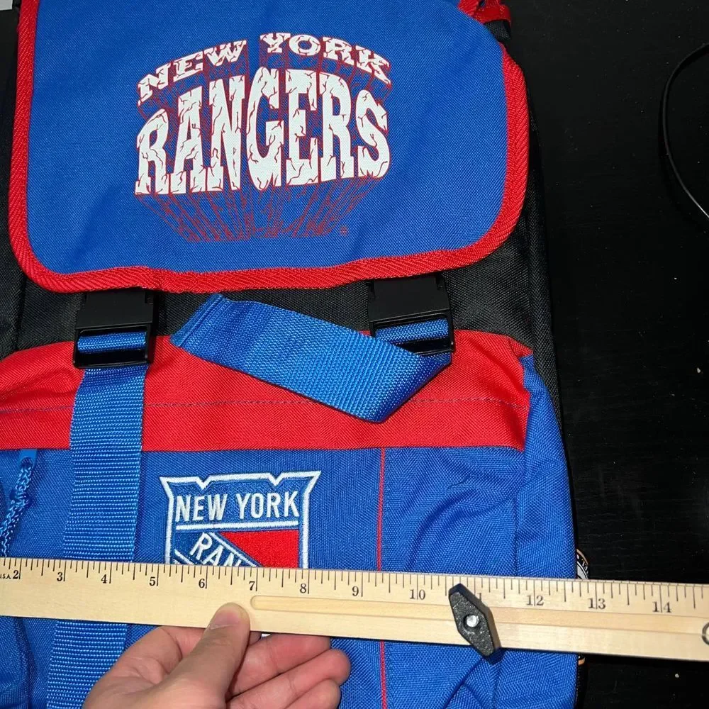 Vintage New York Rangers Retreat Backpack Bag Blue NHL Nasco Little America‎